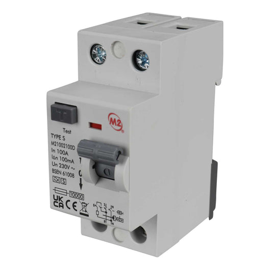 M2 100A 2 Pole 100mA Time Delay RCD