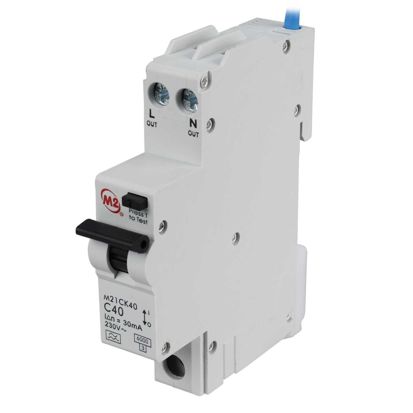M2 40A Double Pole 1 Module C Curve 6kA 30mA Type A Compact Rcbo