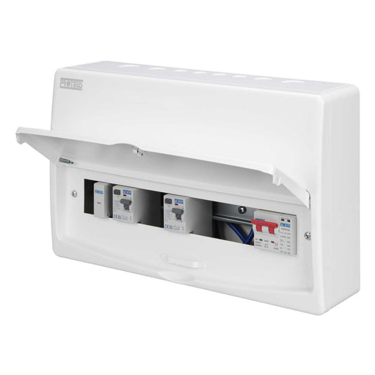 Proteus 11 Way Dual 80A Type A RCD Metal Clad Consumer Unit with Type 2 SPD