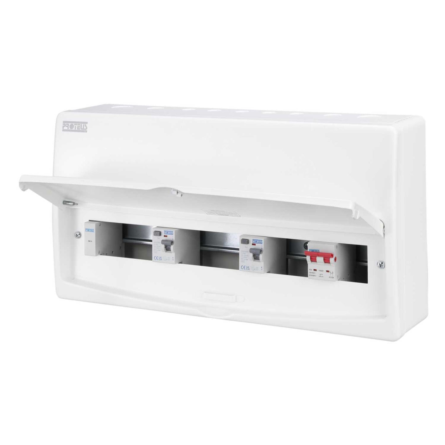 Proteus 15 Way Dual 80A Type A RCD Metal Clad Consumer Unit with Type 2 SPD