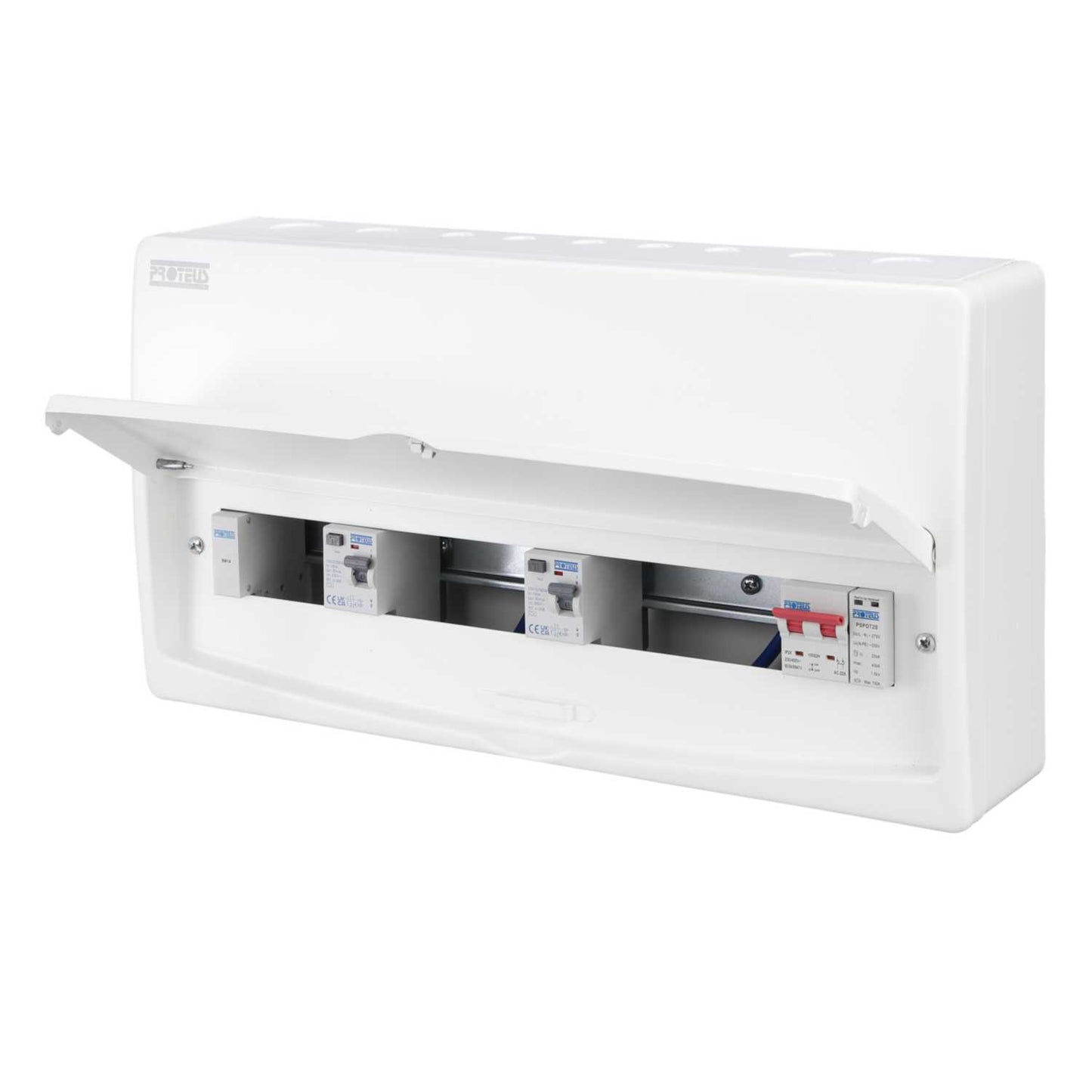Proteus 16 Way 100A DP Isolator Incomer Variable RCD Metalclad Consumer Unit