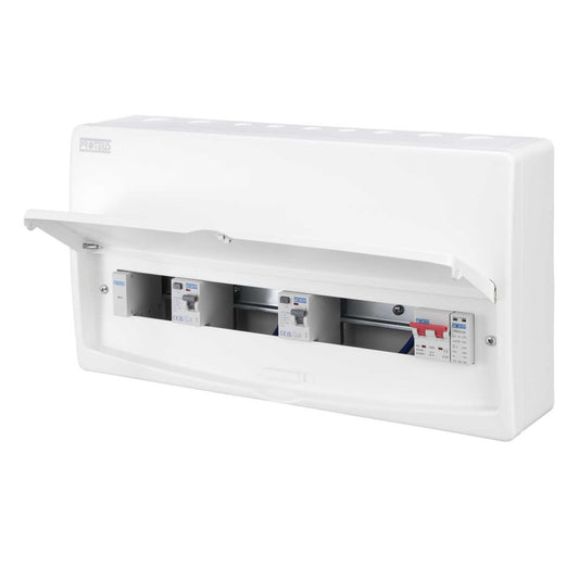 Proteus 16 Way 100A DP Isolator Incomer Variable RCD Metalclad Consumer Unit