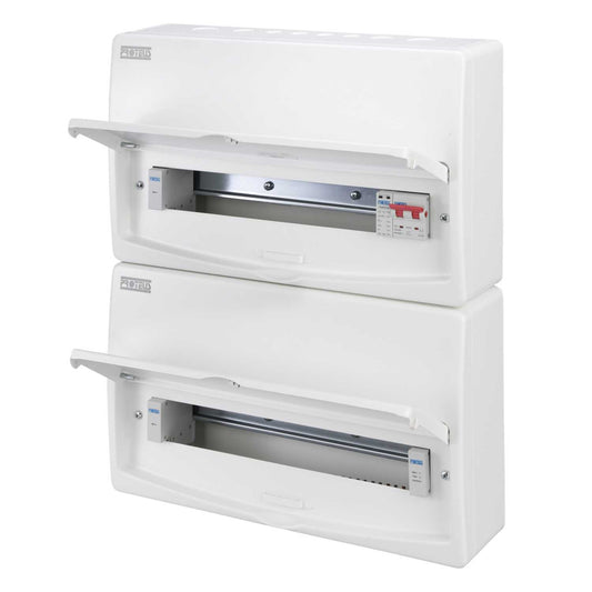 Proteus 34 Way Dual Row 100A Isolator Incomer Metal Clad Consumer Unit and Type 2 SPD