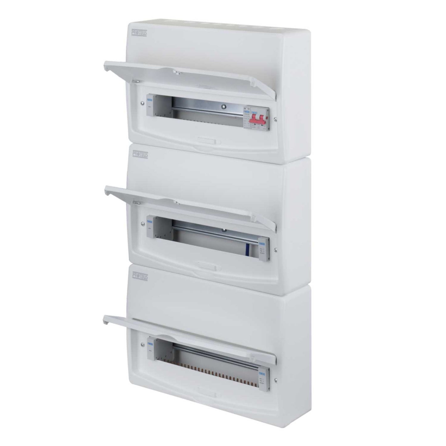 Proteus 46 Way Triple Row 100A Isolator Incomer Metal Clad Consumer Unit and Type 2 SPD