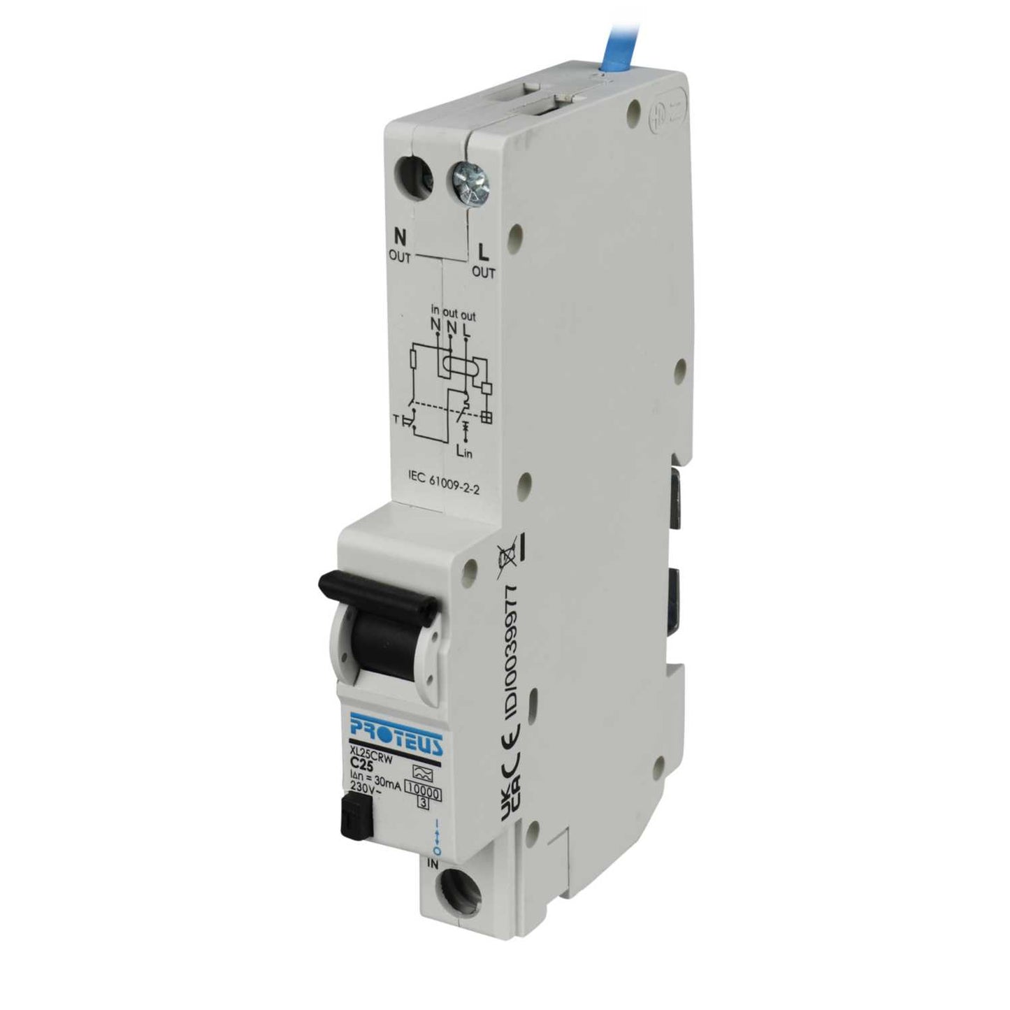 Proteus XL 25A 1P+N 1 Module C Curve 10kA 30mA Type A Rcbo