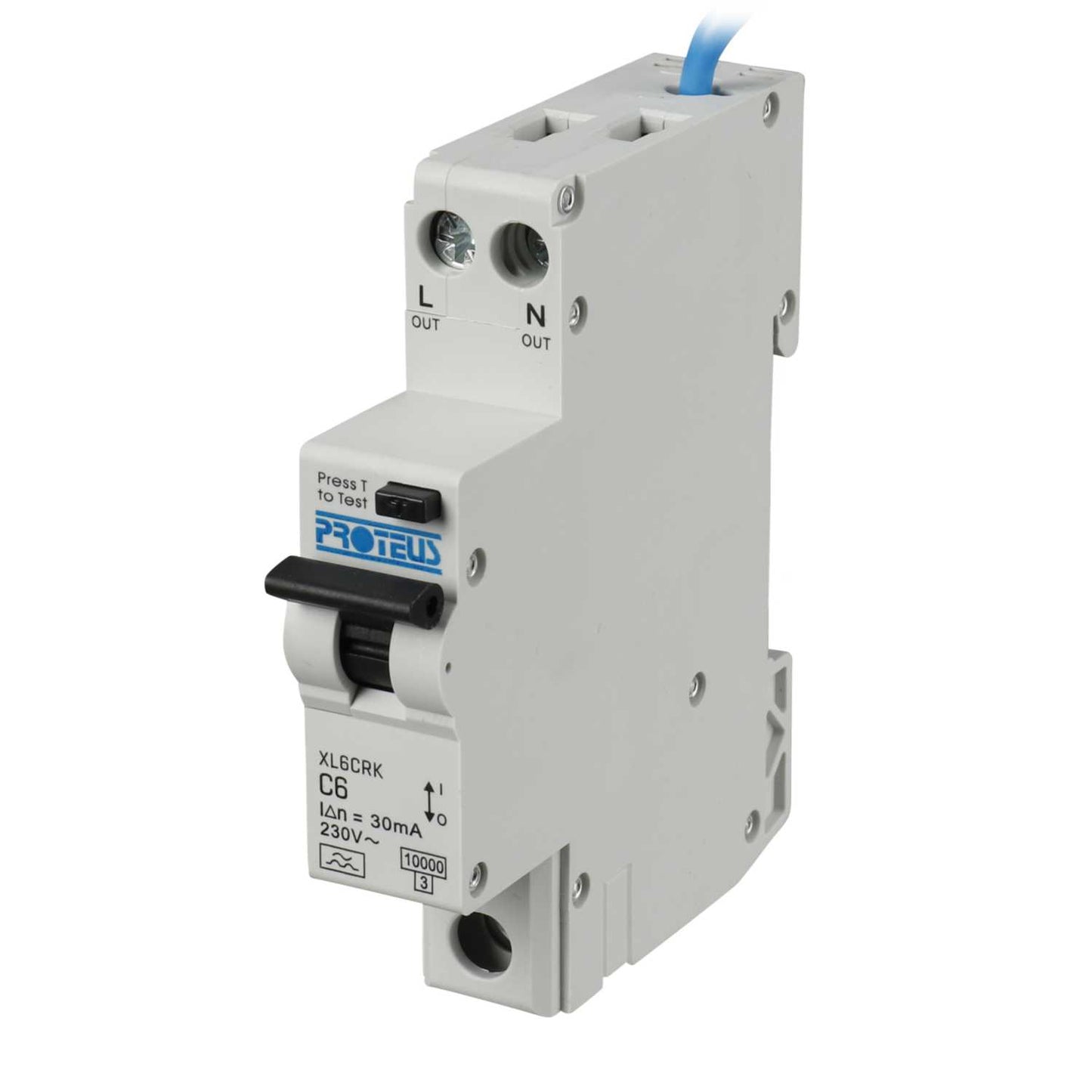 Proteus XL 6A 1P+N 1 Mod Bidirectional C Curve 10kA 30mA Type A Compact Rcbo