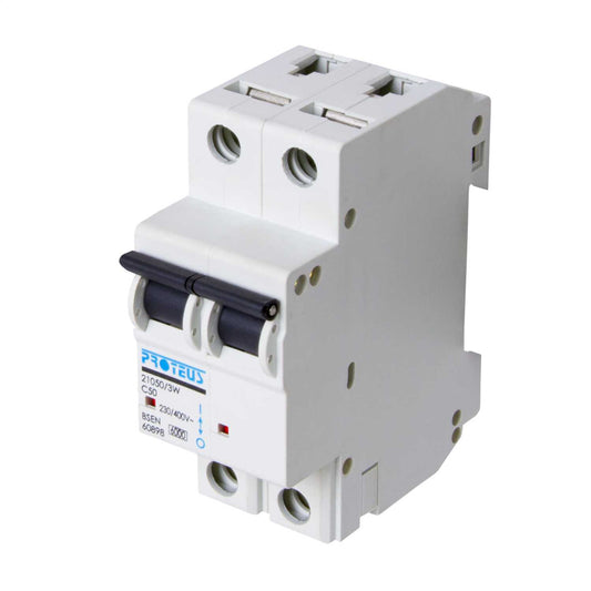 Proteus 50A Double Pole 6kA C Curve MCB