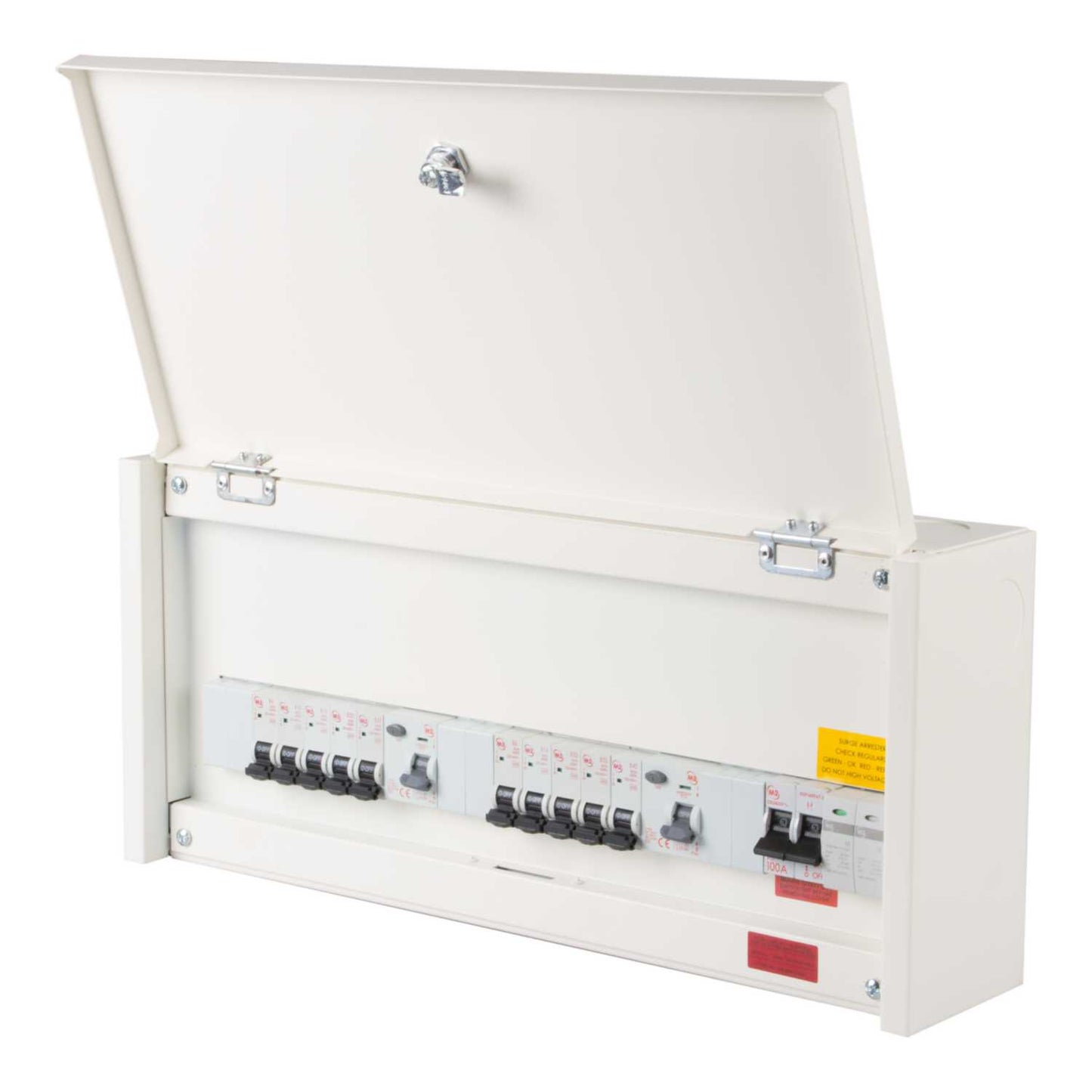 M2 2+7+7 Dual 80A Type A RCD High Integrity Metal CU with Type 2 SPD and 10 x MCBs