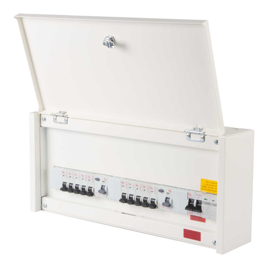 M2 2+7+7 Dual 80A Type A RCD High Integrity Metal CU with Type 2 SPD and 10 x MCBs