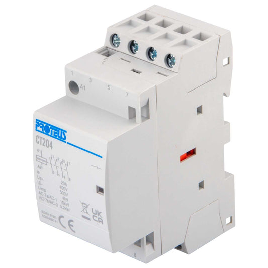 Proteus 20A 4 Pole 230V 2 Module NO Contactor