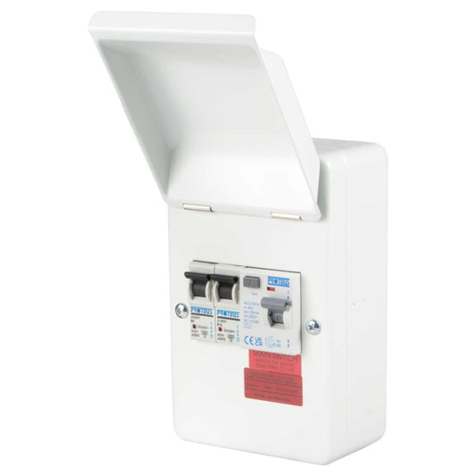 Proteus Metal Clad Garage Unit with 40A Type A RCD and 6A and 16A MCB