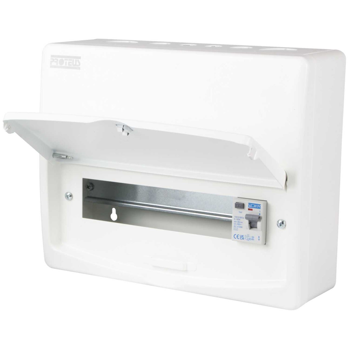 Proteus 10 Way 100A 30mA Type A RCD Incomer Metal Clad Consumer Unit