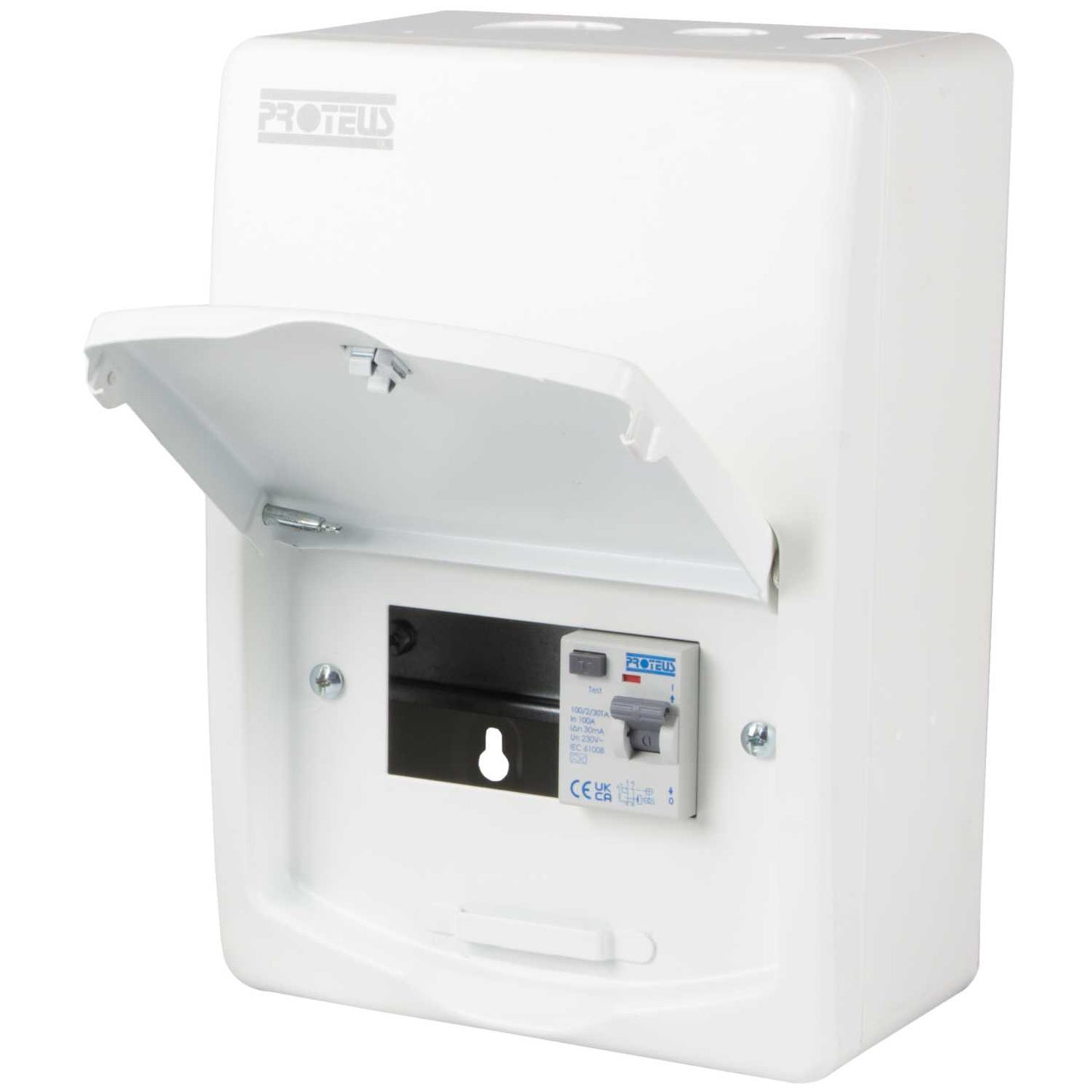 Proteus 2 Way 100A 30mA Type A RCD Incomer Metal Clad Consumer Unit