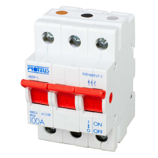 Proteus 100A Triplle Pole Switch Disconnector Isolator