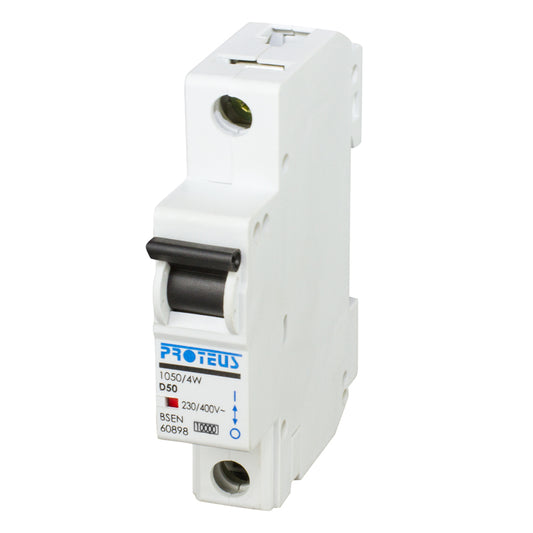 Proteus 50A Single Pole 10kA D Curve MCB