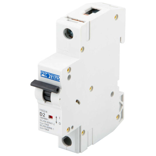 Proteus 2A Single Pole 15kA D Curve MCB