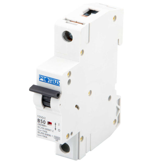 Proteus 50A Single Pole 15kA B Curve MCB