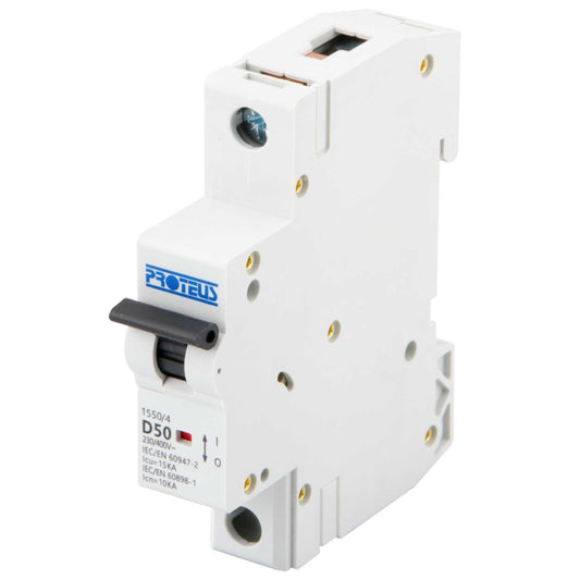 Proteus 50A Single Pole 15kA D Curve MCB
