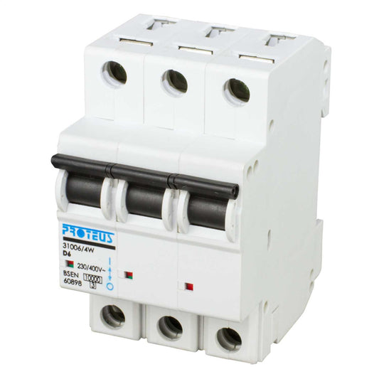 Proteus 6A Triple Pole 10kA D Curve MCB