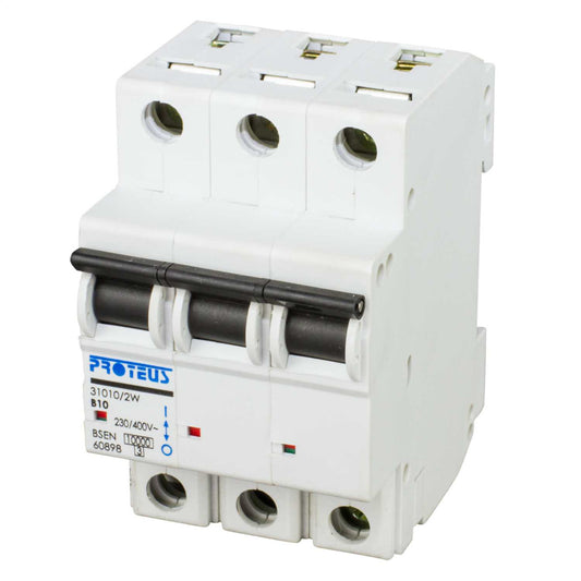 Proteus 10A Triple Pole 10kA B Curve MCB
