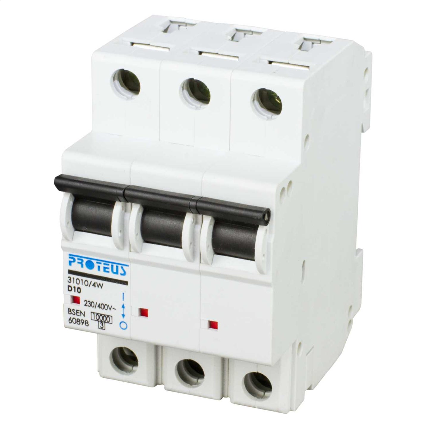Proteus 10A Triple Pole 10kA D Curve MCB