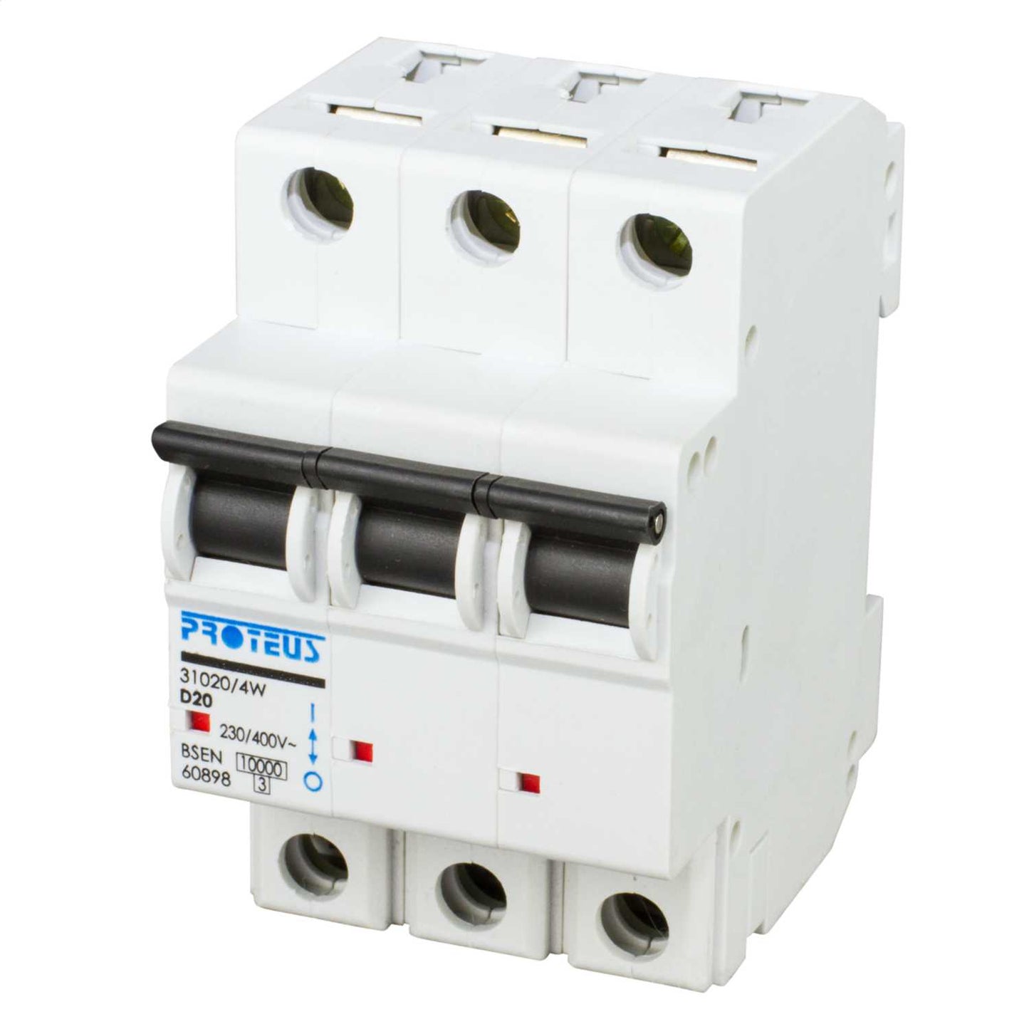 Proteus 20A Triple Pole 10kA D Curve MCB