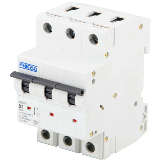 Proteus 2A Triple Pole 15kA B Curve MCB