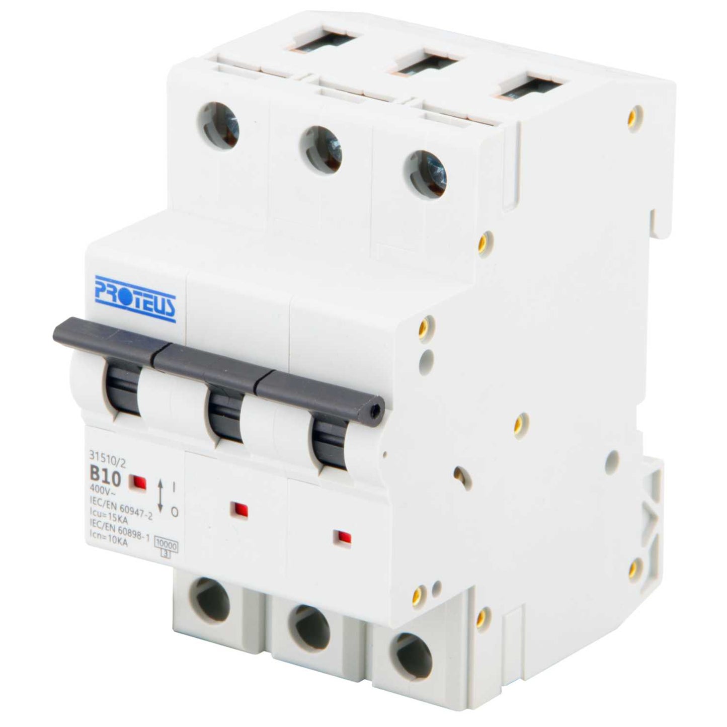 Proteus 10A Triple Pole 15kA B Curve MCB