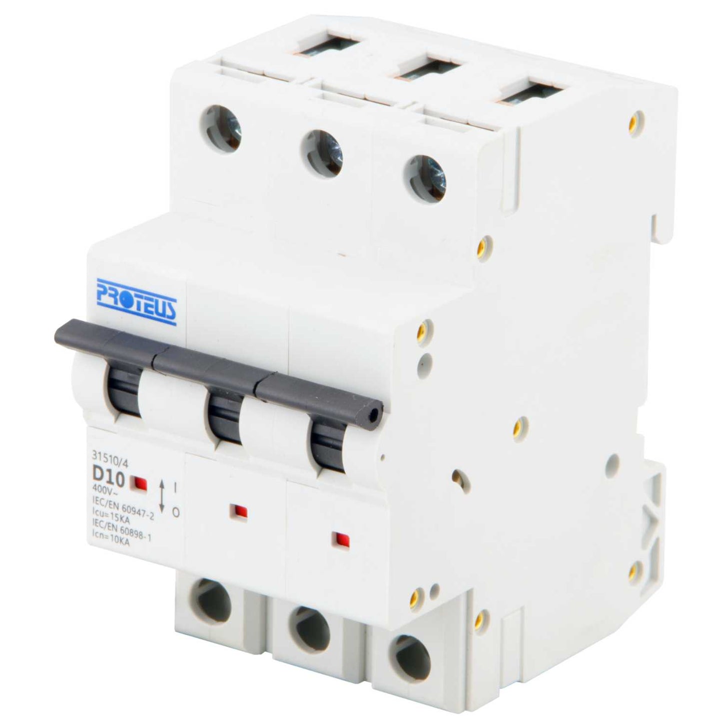 Proteus 10A Triple Pole 15kA D Curve MCB