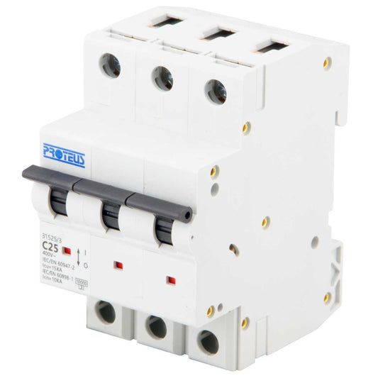 Proteus 25A Triple Pole 15kA C Curve MCB