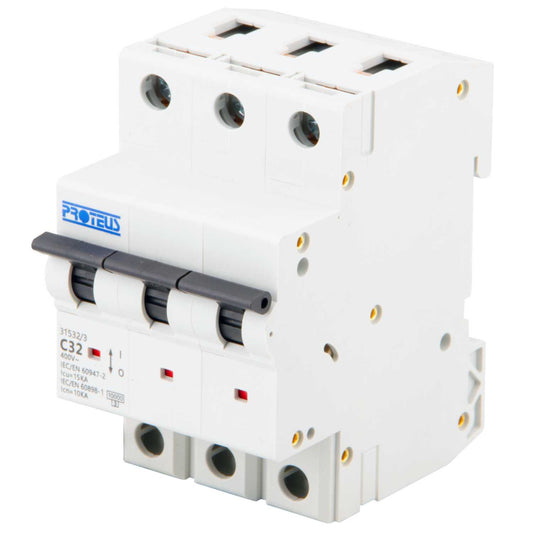 Proteus 32A Triple Pole 15kA C Curve MCB