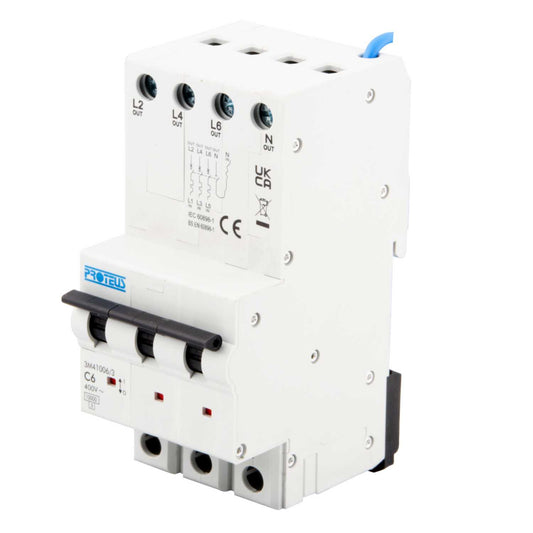 Proteus 6A 3 Module 4 Pole 10kA C Curve MCB