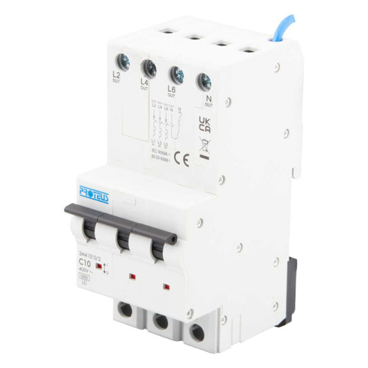 Proteus 10A 3 Module 4 Pole 10kA C Curve MCB
