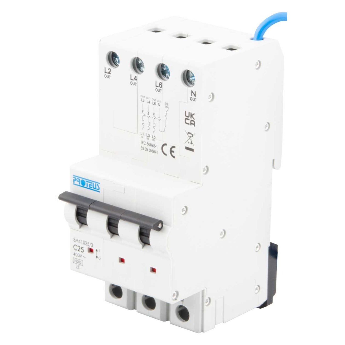 Proteus 25A 3 Module 4 Pole 10kA C Curve MCB