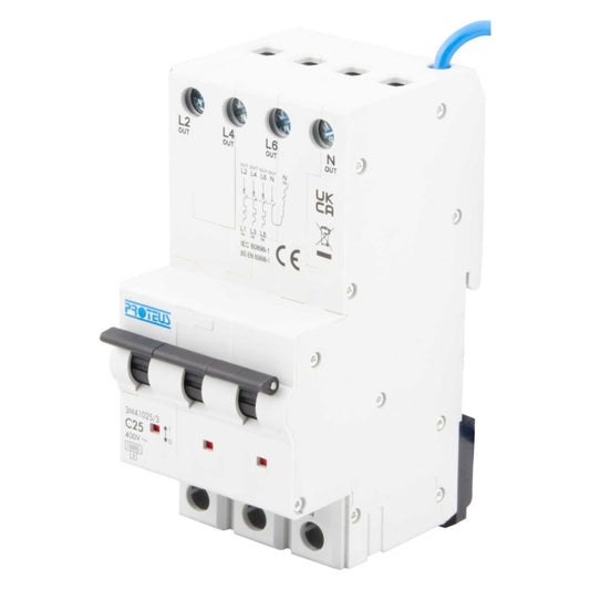 Proteus 25A 3 Module 4 Pole 10kA C Curve MCB