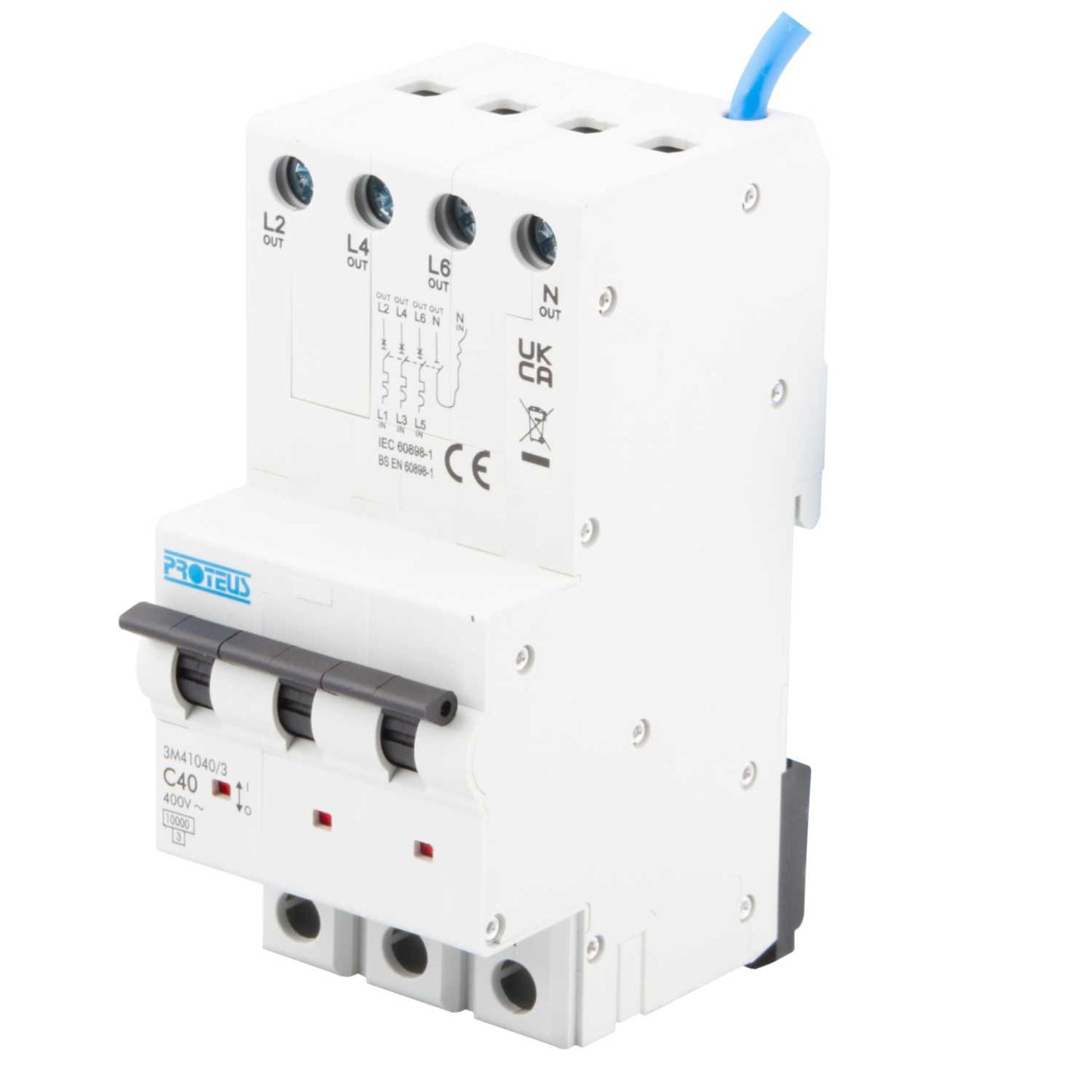 Proteus 40A 3 Module 4 Pole 10kA C Curve MCB