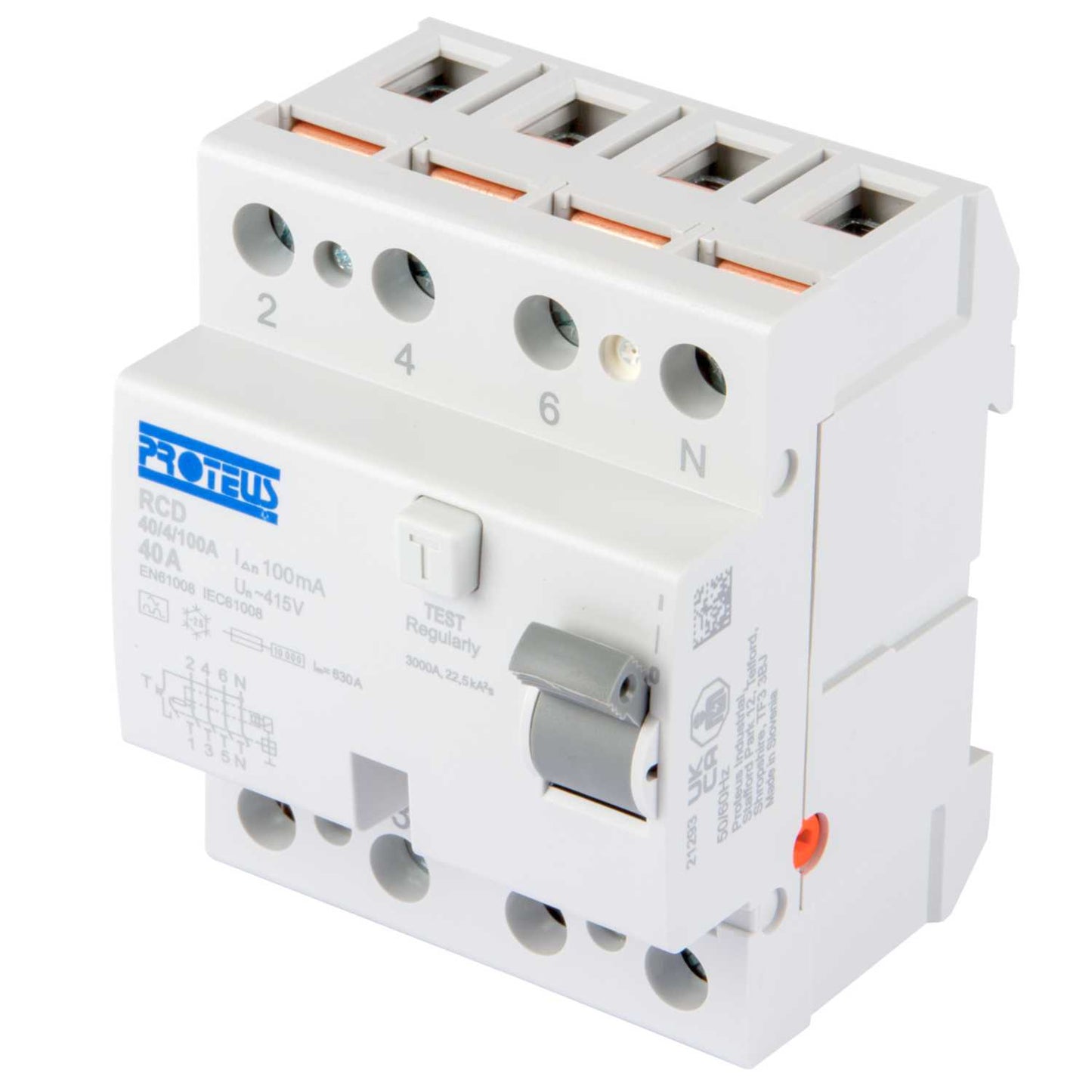 Proteus 40A 4 Pole 100mA Type A RCD