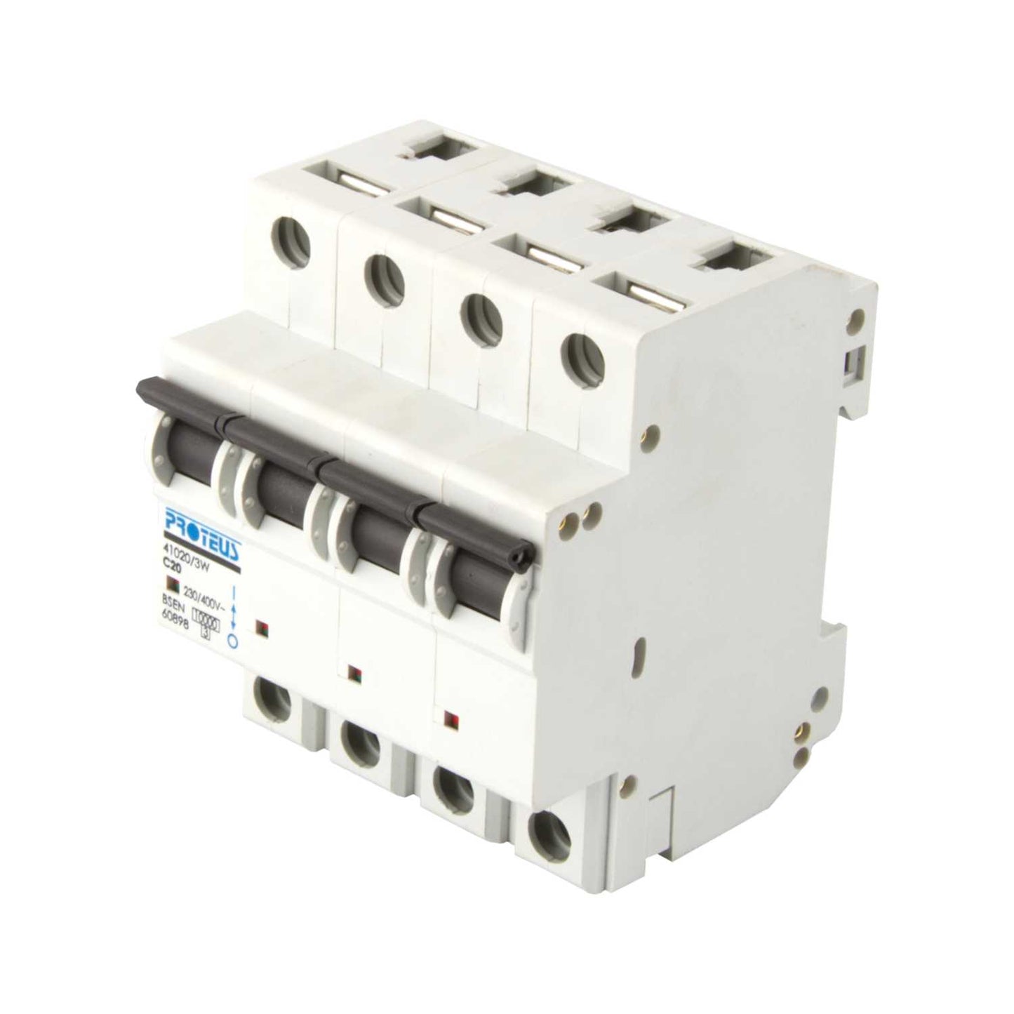 Proteus 20A Four Pole 10kA C Curve MCB