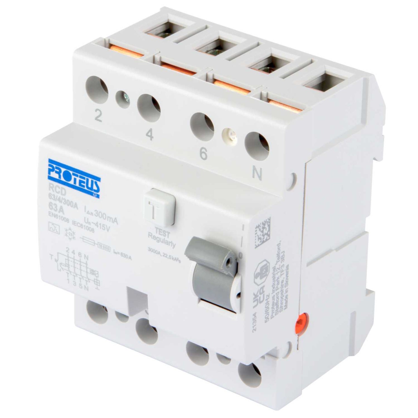 Proteus 63A 4 Pole 300mA Type A RCD