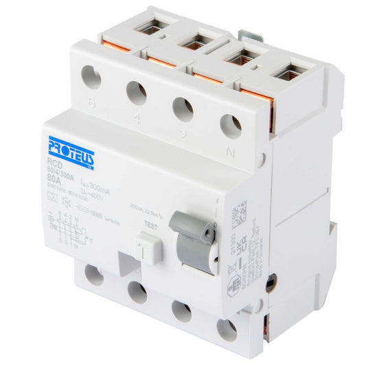 Proteus 80A 4 Pole 300mA Type A RCD