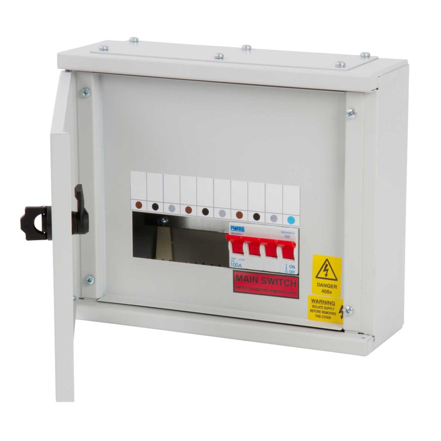 Proteus 2 Way TP+N Type B Horizontal Distribution Board 100A Incomer with Clear Door