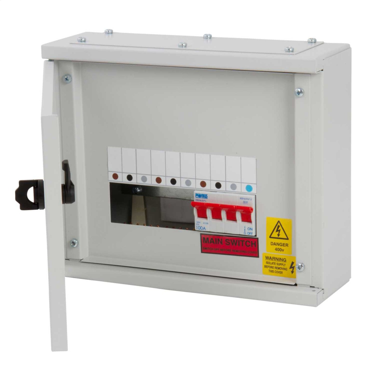 Proteus 2 Way TP+N Type B Horizontal Distribution Board 100A Incomer