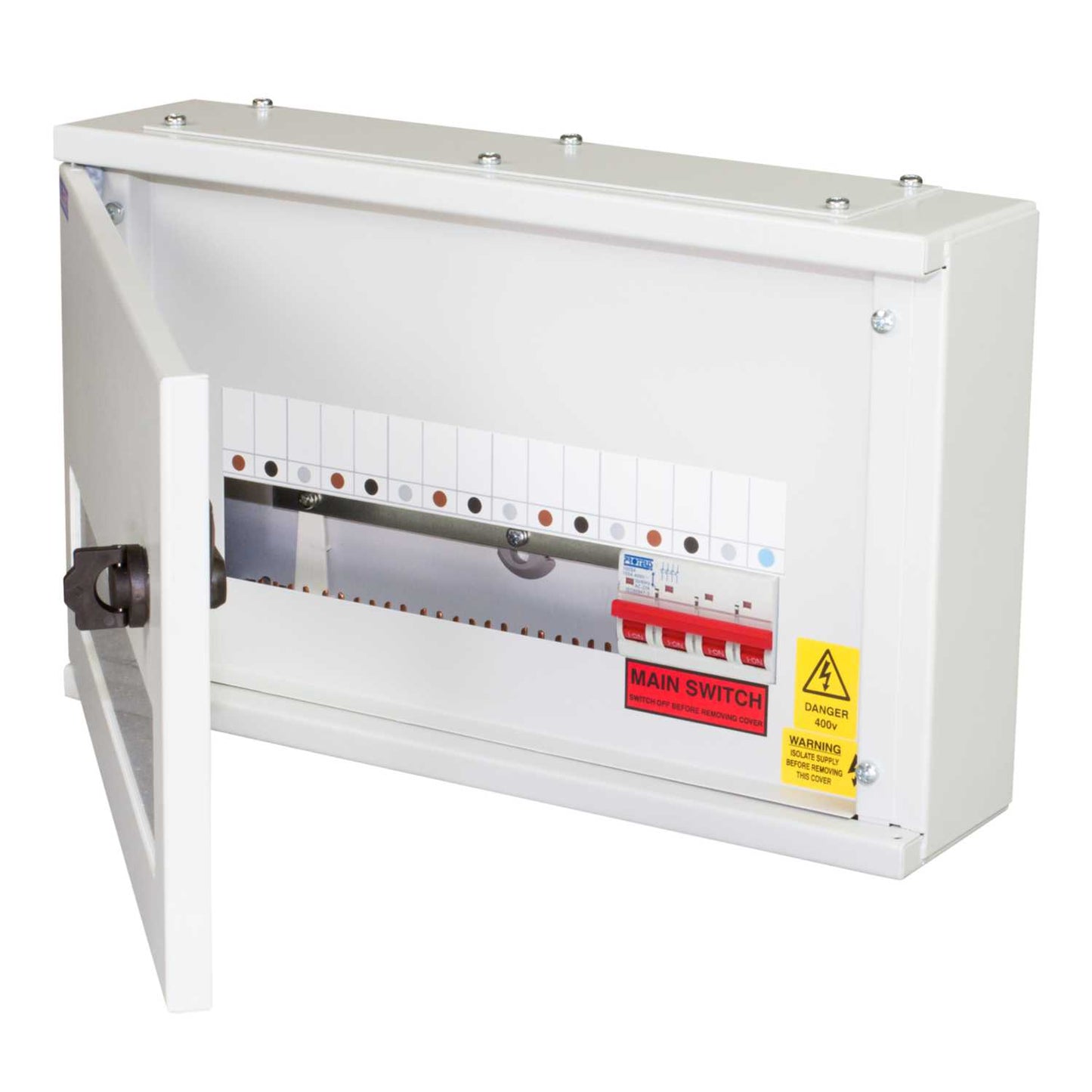 Proteus 4 Way TP+N Type B Horizontal Distribution Board with 100A Incomer