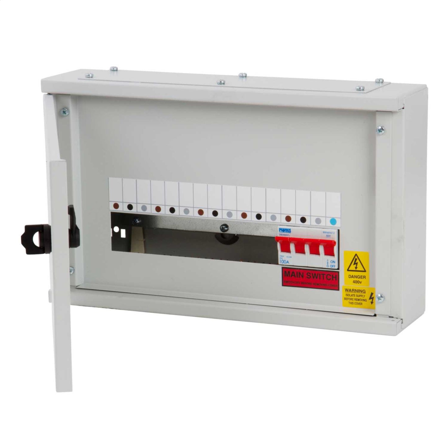 Proteus 4 Way TP+N Type B Horizontal Distribution Board 100A Incomer
