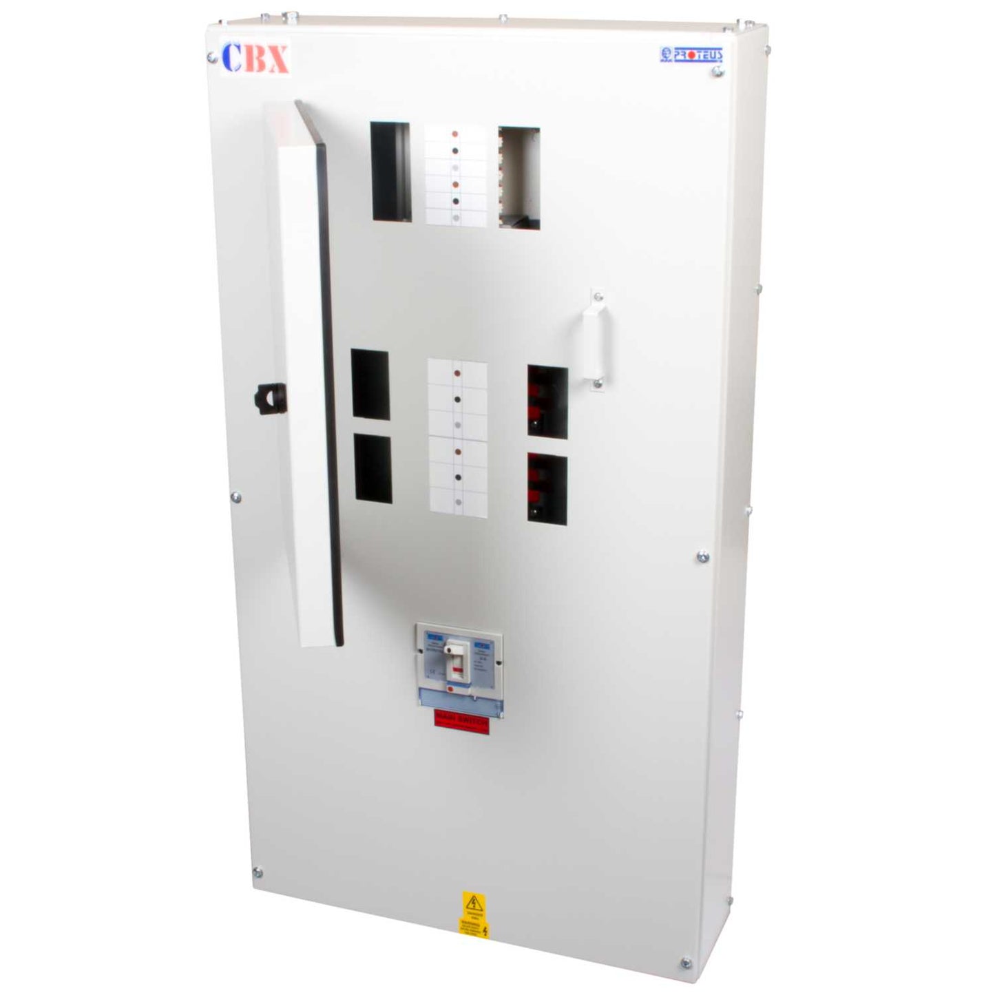 Proteus 4 + 4 Way TP+N MCB Combination Board with 250A Isolator Incomer