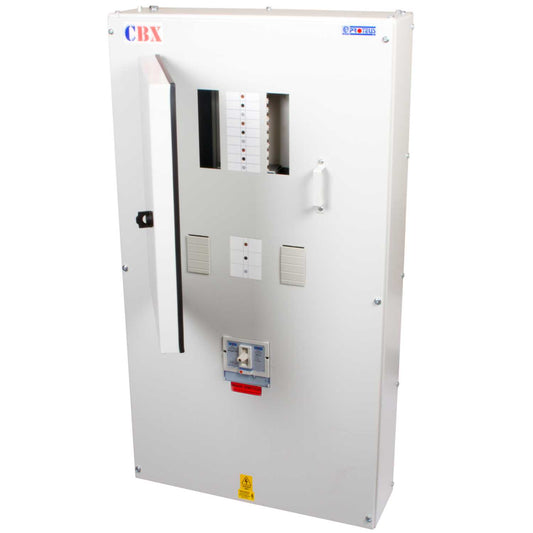 Proteus 6 + 2 Way TP+N MCB Combination Board with 200A Isolator Incomer