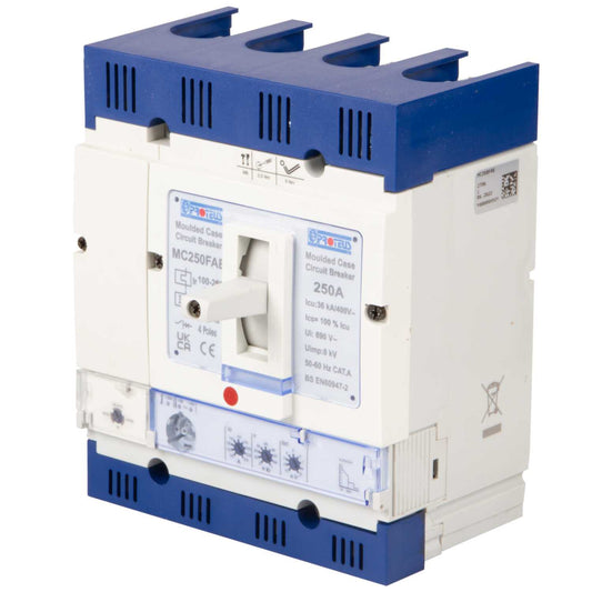 Proteus 250A Four Pole 36kA Electronic Mccb