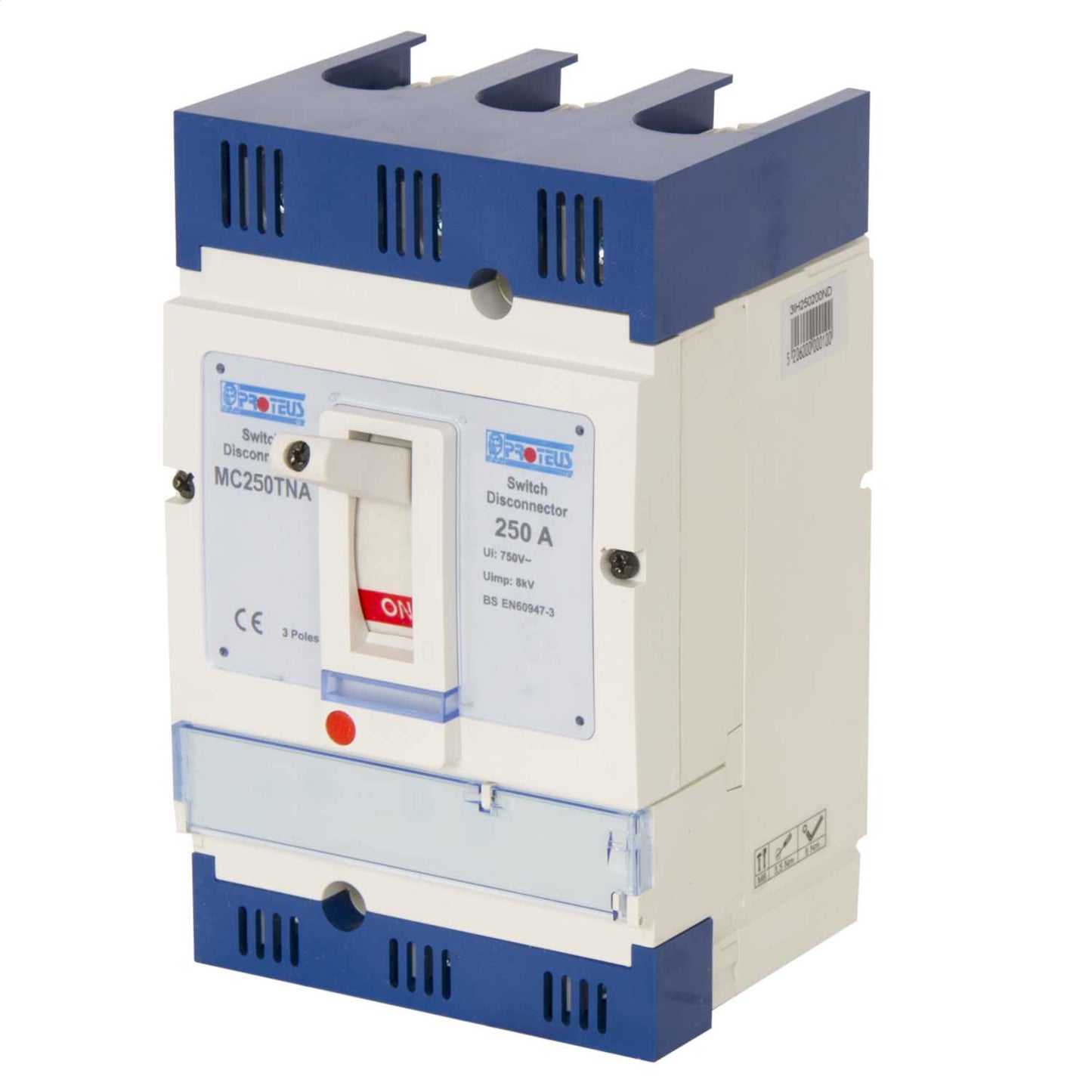 Proteus 250A Triple Pole 36kA Non-Auto Mccb