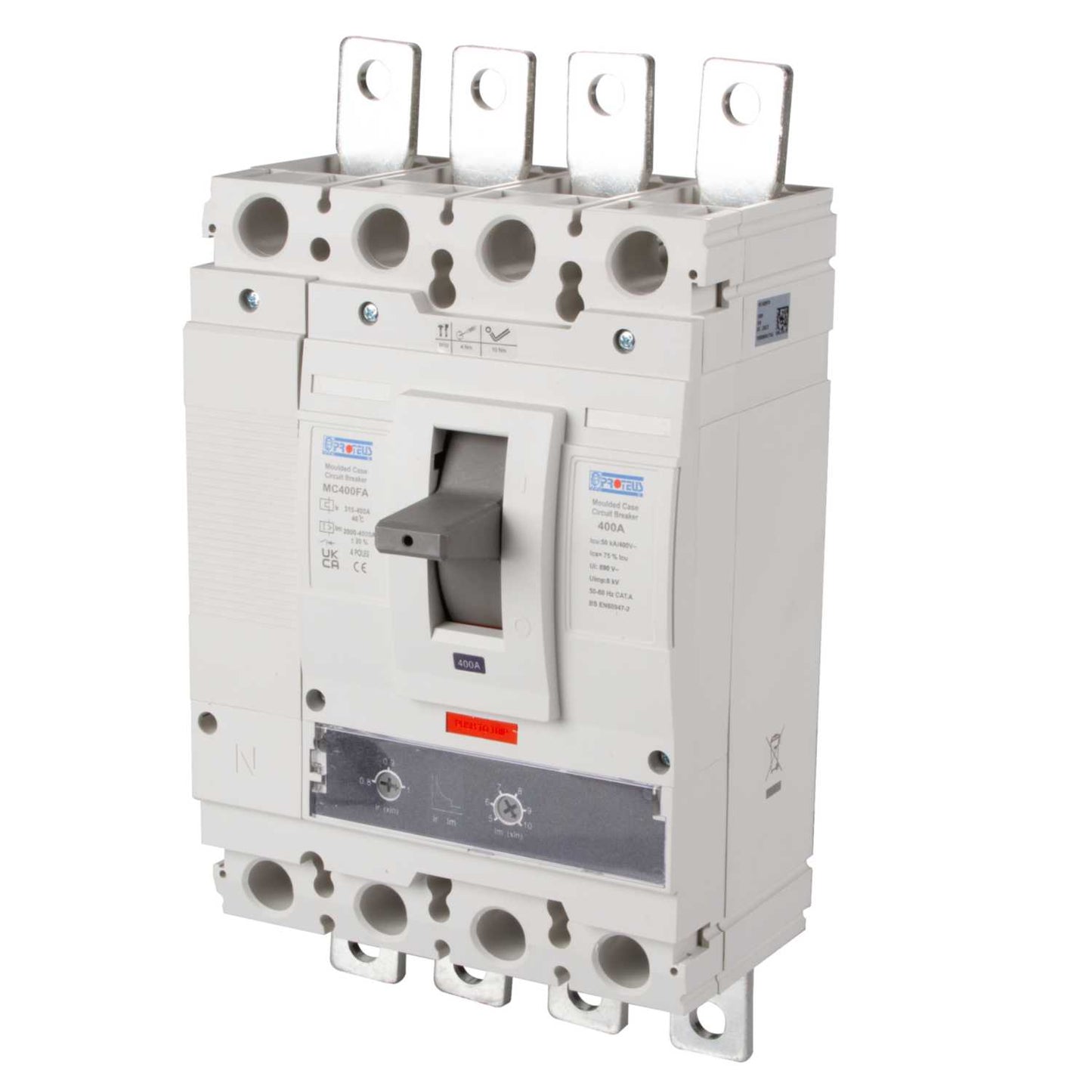 Proteus 400A Four Pole 50kA Mccb