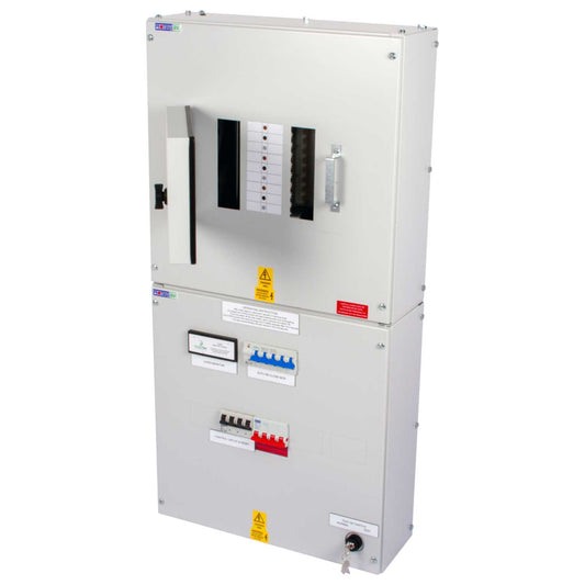 Proteus EV 6 Way TP+N Type B EV Distribution Board with 100A O-PEN Isolator Incomer